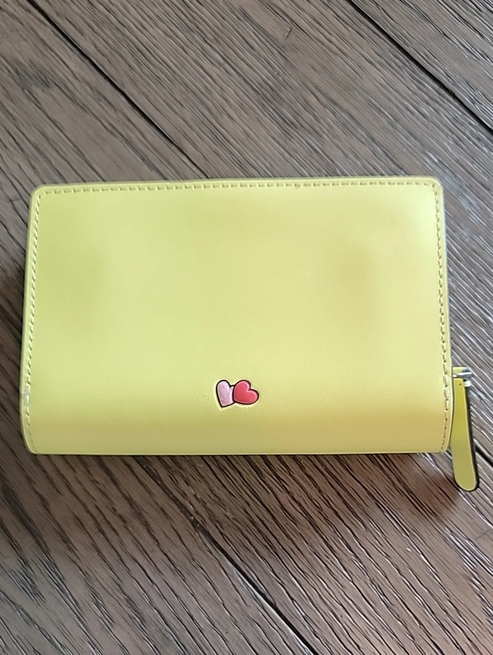 kate spade New York Yellow Leather Wallet With Milkshake Graphic